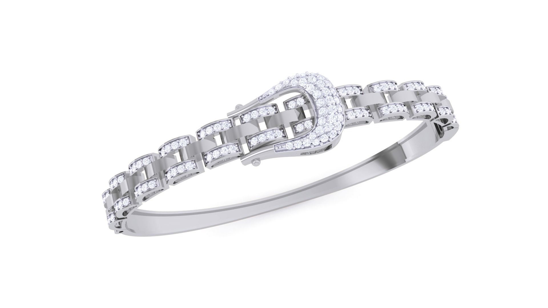 Chain Belt Buckle High Jewelry Italian Diamond Bracelets 3dm  3D print model_5