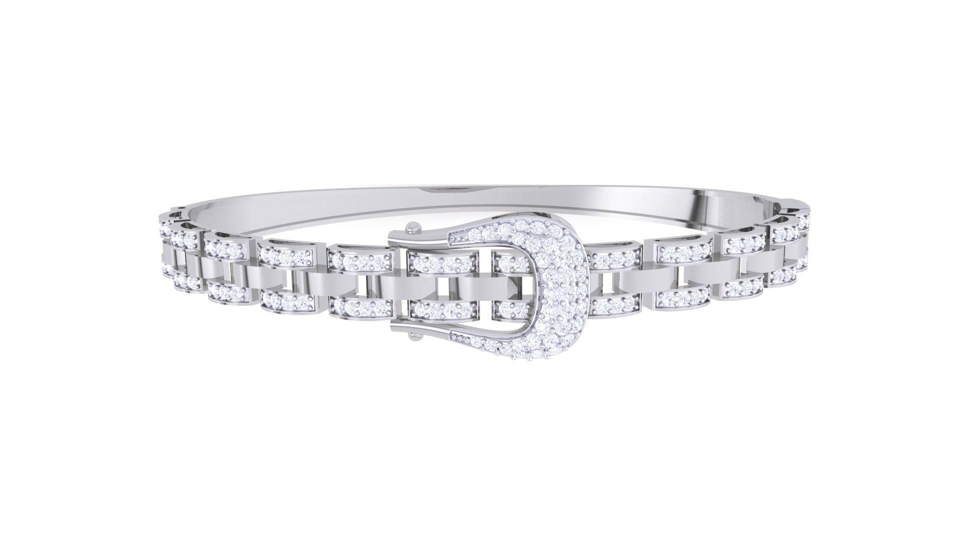 Chain Belt Buckle High Jewelry Italian Diamond Bracelets 3dm  3D print model_9