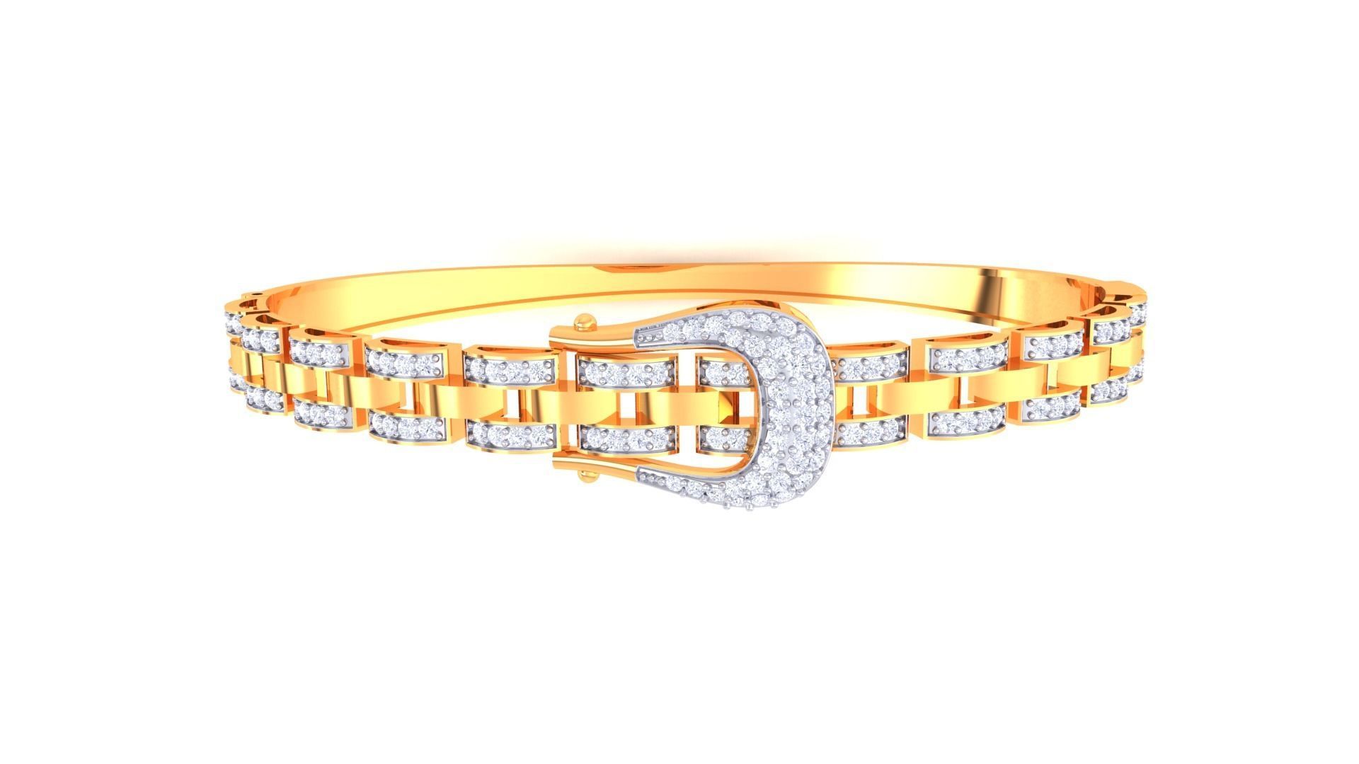 Chain Belt Buckle High Jewelry Italian Diamond Bracelets 3dm  3D print model_7