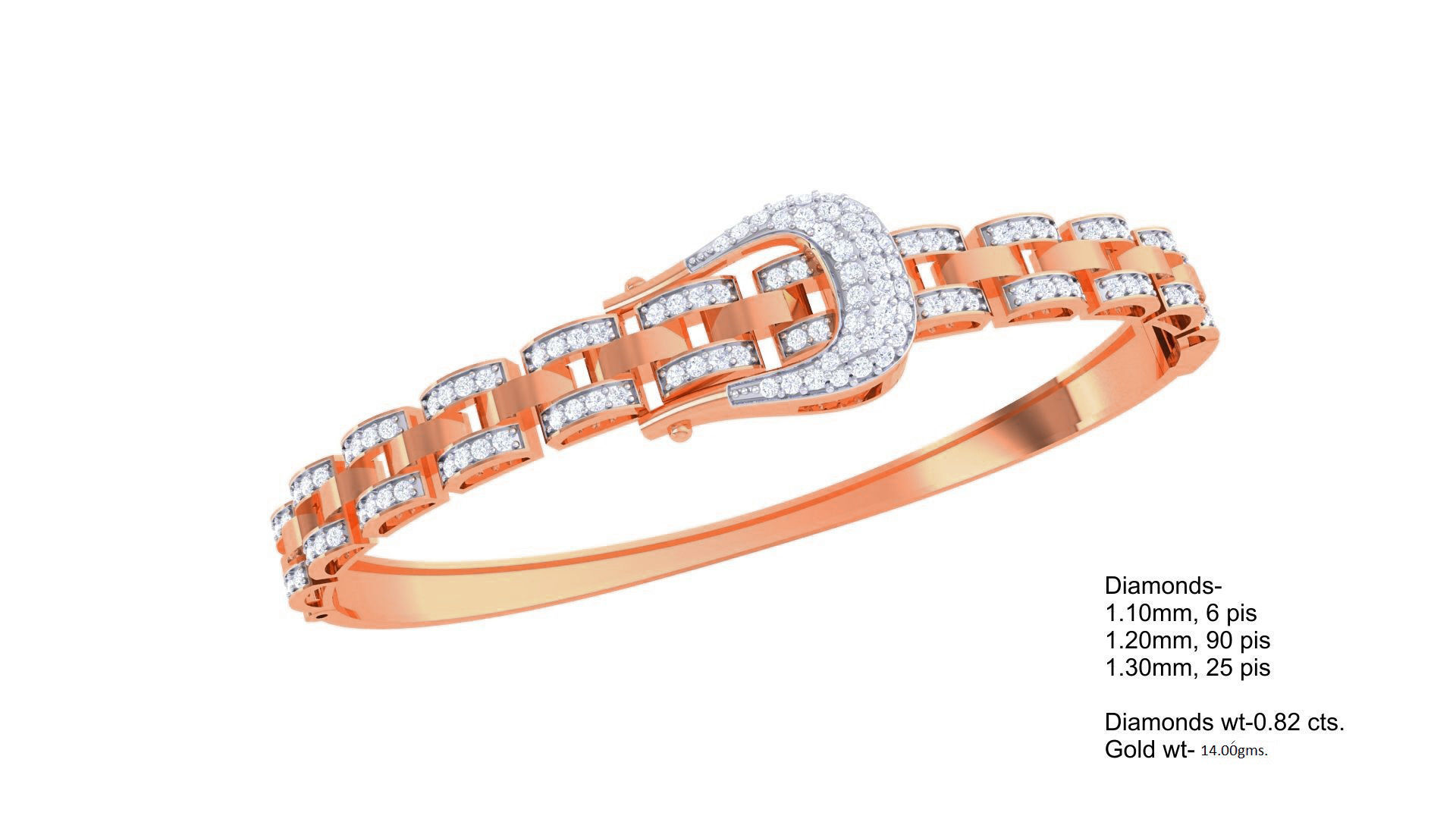 Chain Belt Buckle High Jewelry Italian Diamond Bracelets 3dm  3D print model_2