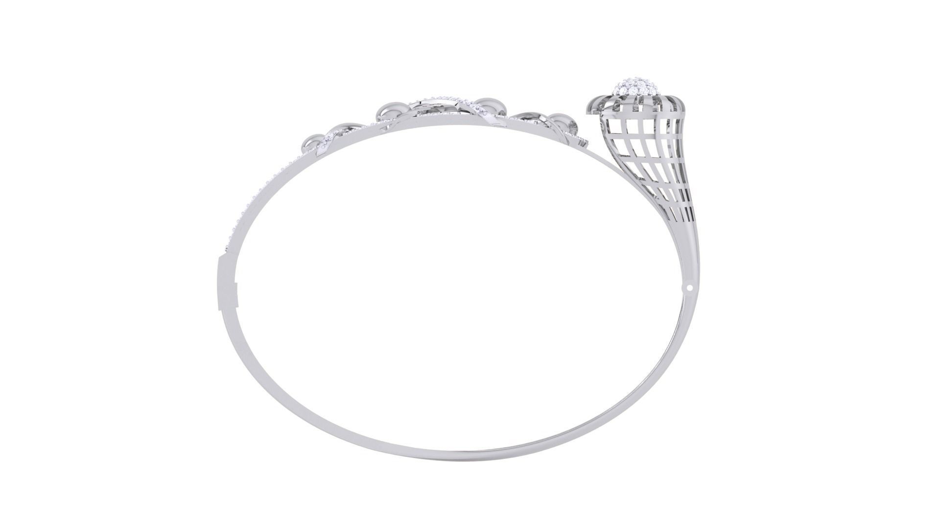 Flower Wire Mesh High Jewelry Italian Diamond Bracelets 3dm stl 3D print model_11