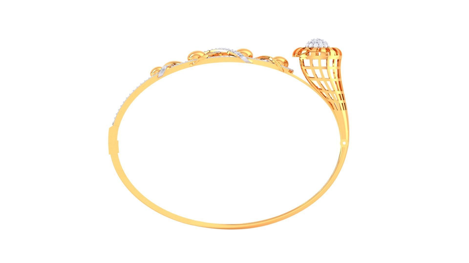 Flower Wire Mesh High Jewelry Italian Diamond Bracelets 3dm stl 3D print model_10