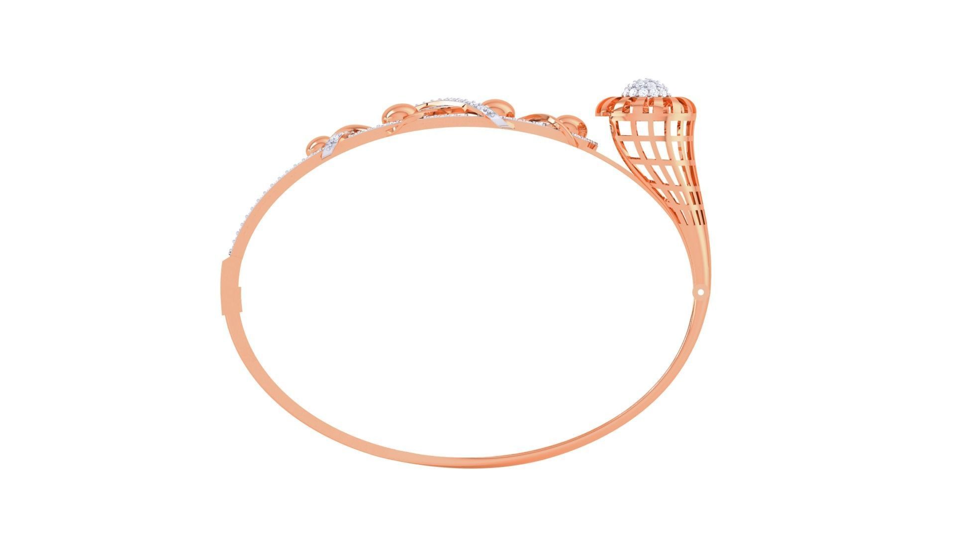 Flower Wire Mesh High Jewelry Italian Diamond Bracelets 3dm stl 3D print model_12