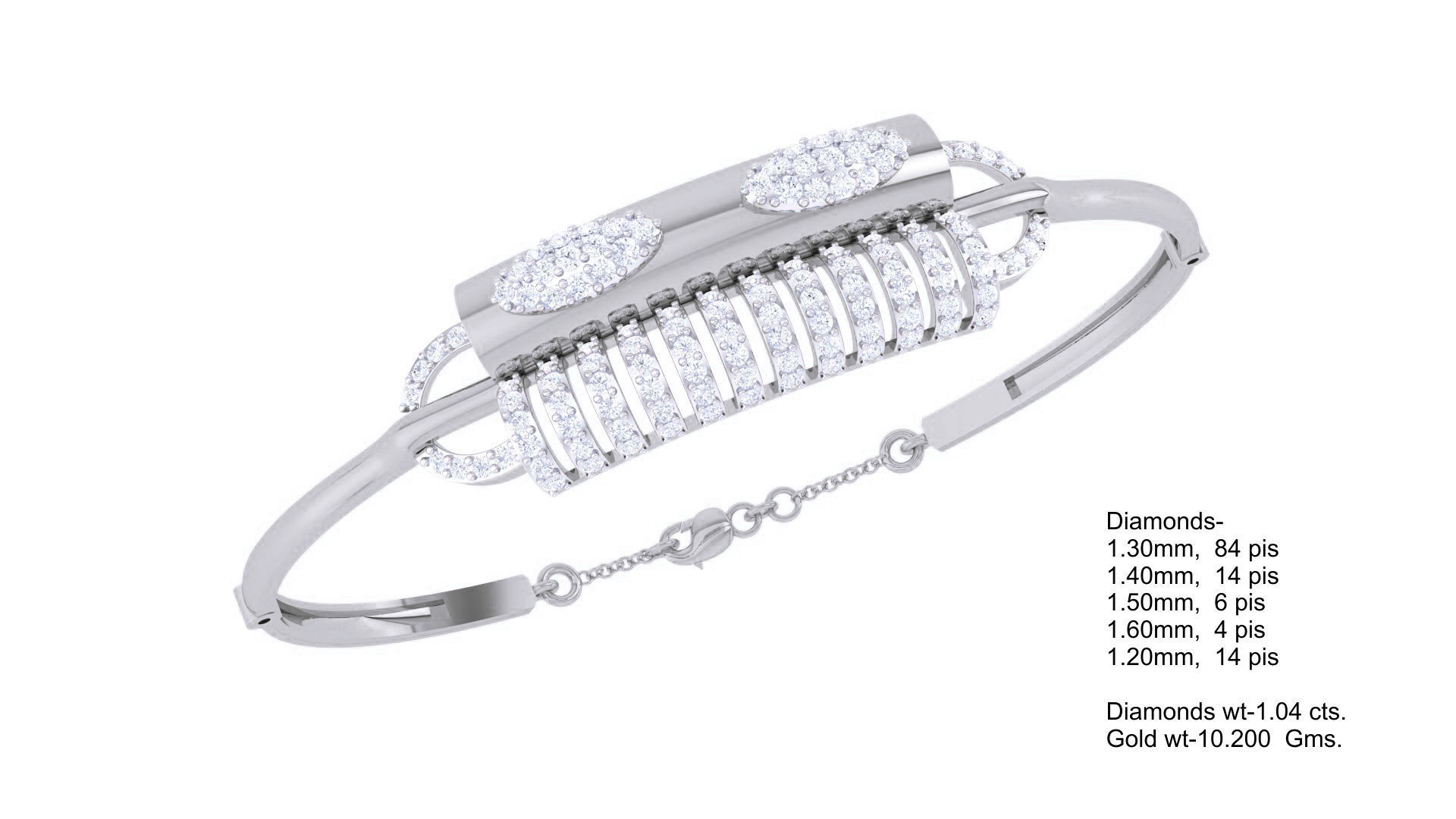 High Jewelry Italian Diamond Bracelets 3dm stl obj gltf 3D print model_2