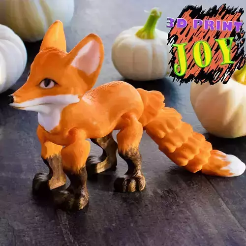 Flexi fox print in place 3D print model