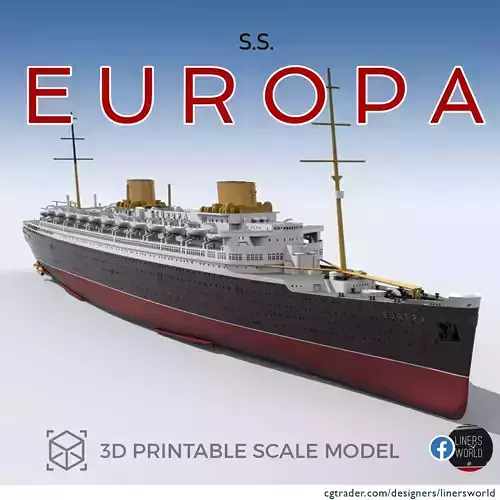 SS EUROPA German ocean liner 1928 print ready model  3D print model
