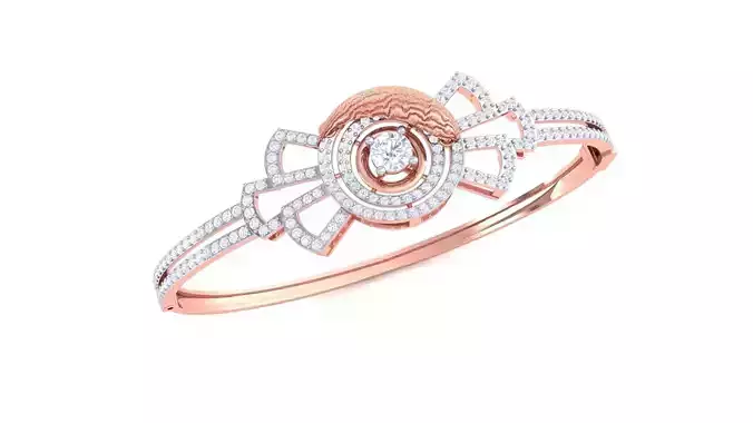 Flower High Jewelry Italian Diamond Bracelets 3dm stl obj gltf