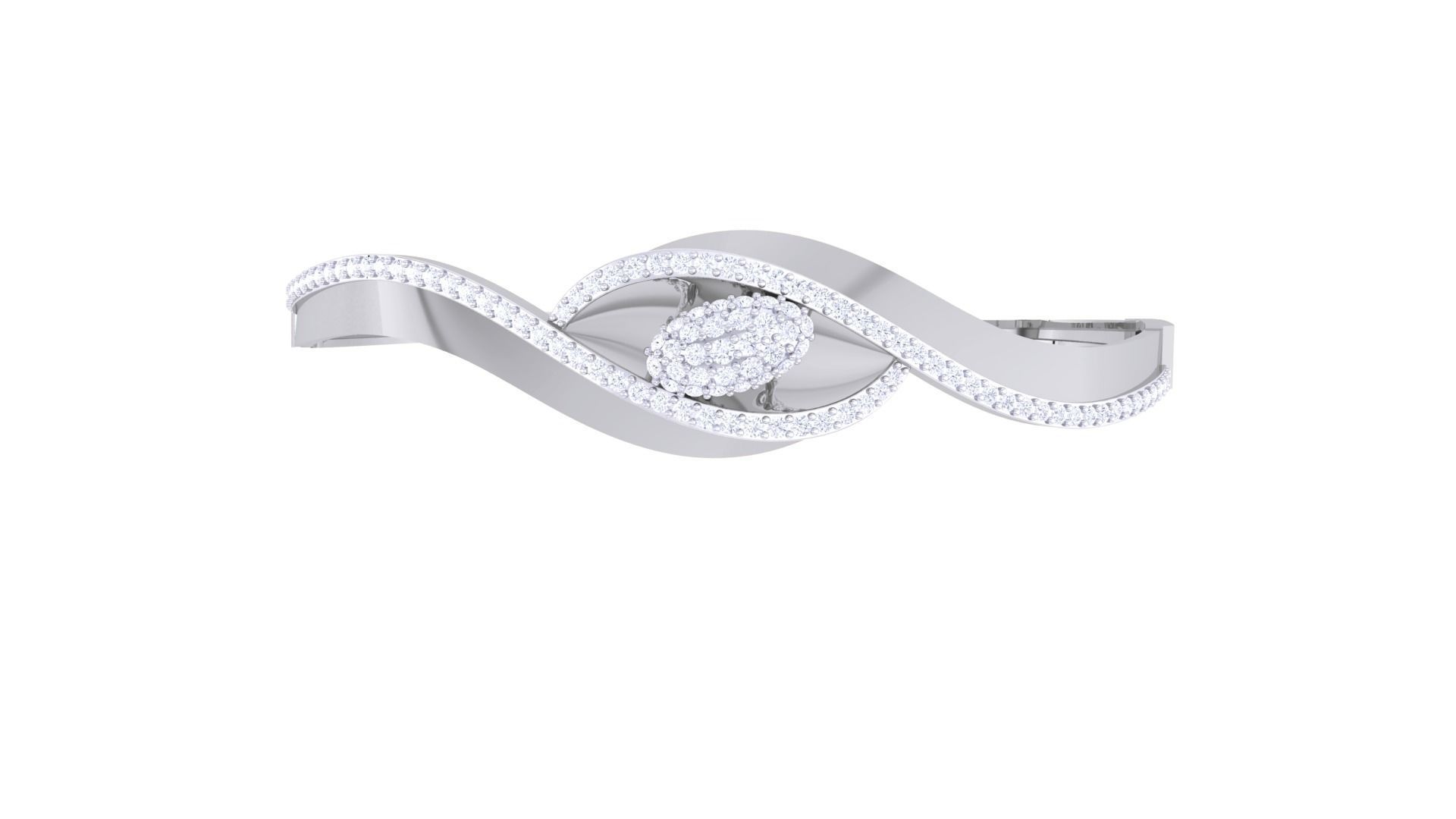 Twisted High Jewelry Italian Diamond Bracelets 3dm stl obj gltf 3D print model_9