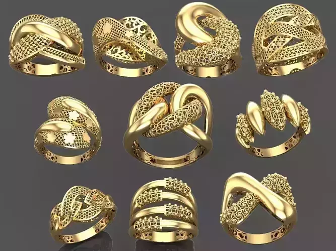 Women diamond ring 3dm stl render 3D Model Collection 10 model