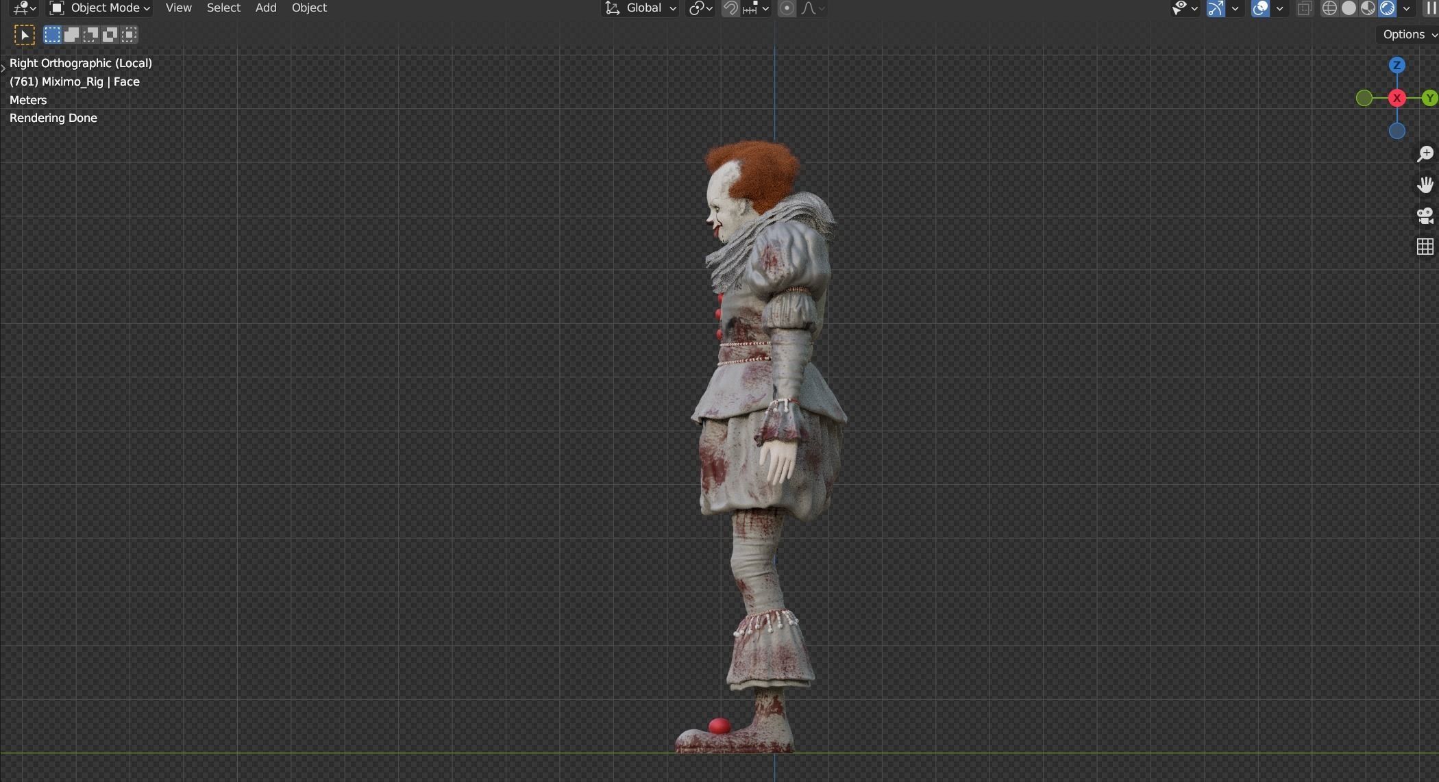 pennywise 3d model realistic realistic Pennywise 3d model Low-poly 3D model_8
