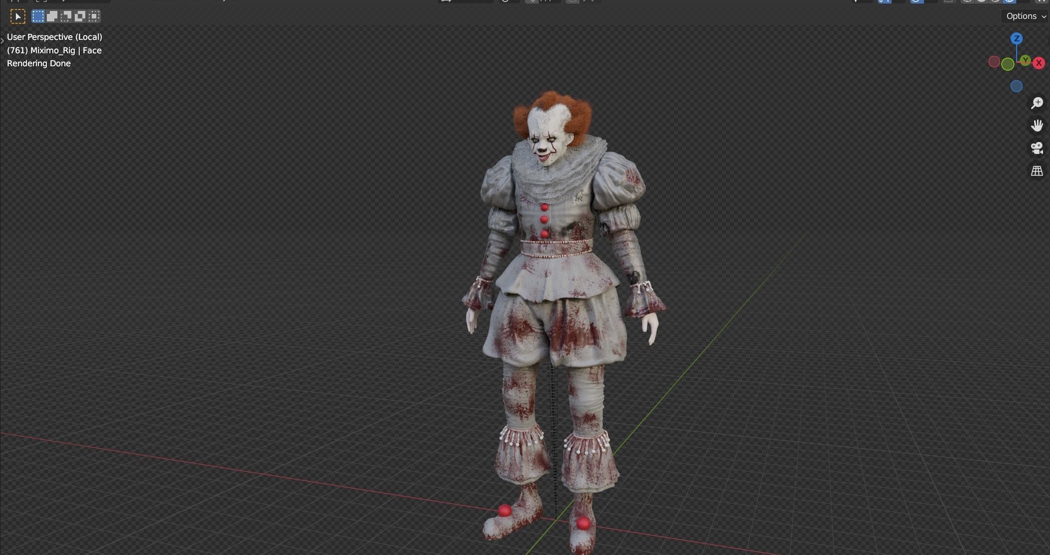 pennywise 3d model realistic realistic Pennywise 3d model Low-poly 3D model_7