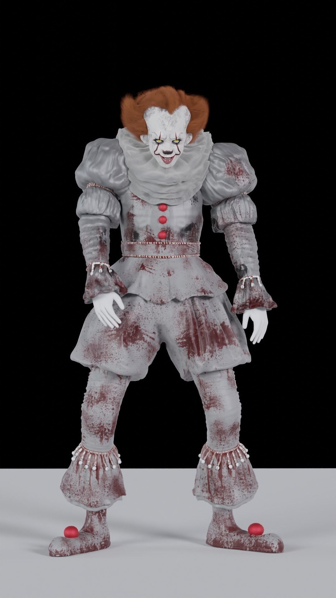 pennywise 3d model realistic realistic Pennywise 3d model Low-poly 3D model_4