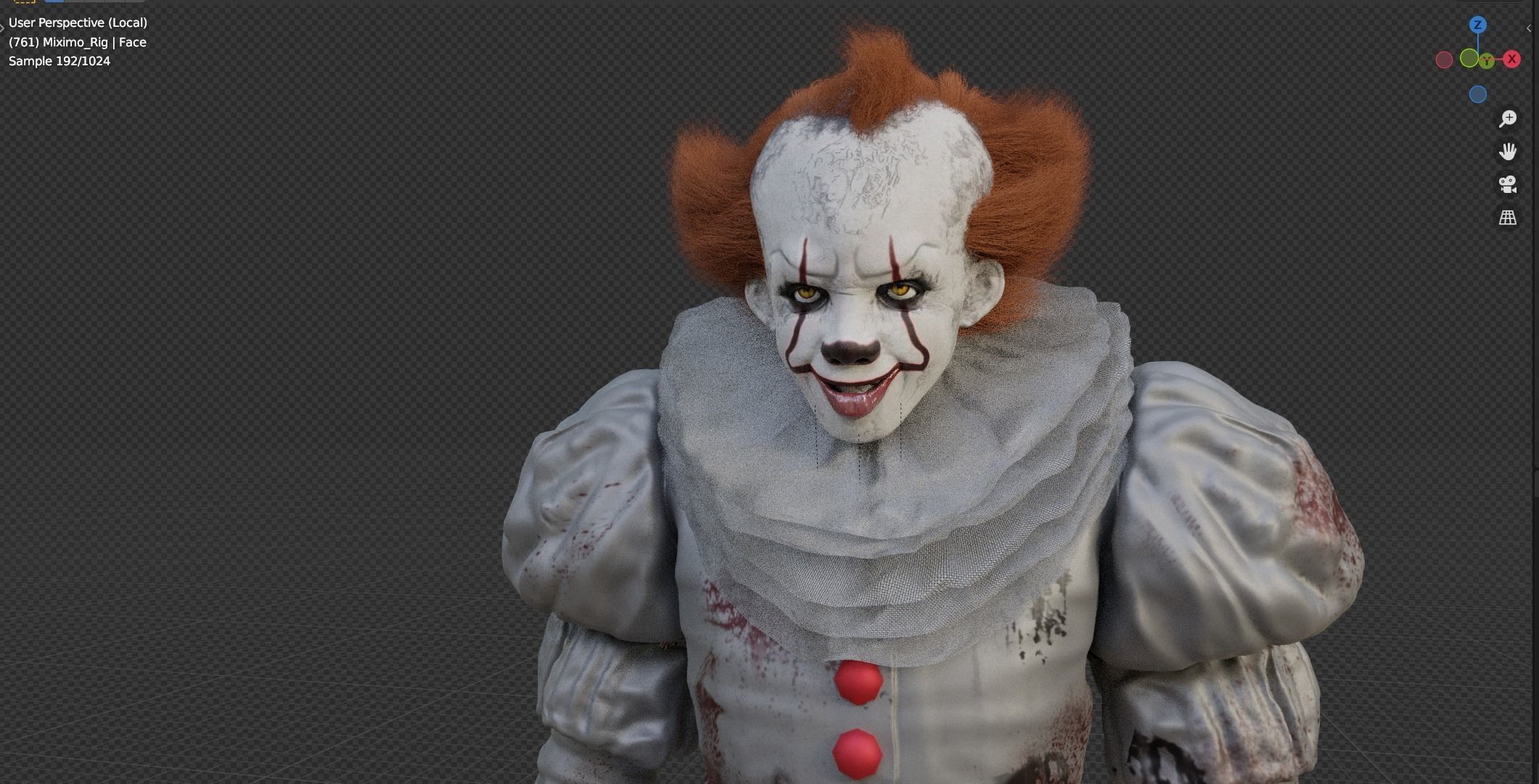 pennywise 3d model realistic realistic Pennywise 3d model Low-poly 3D model_26