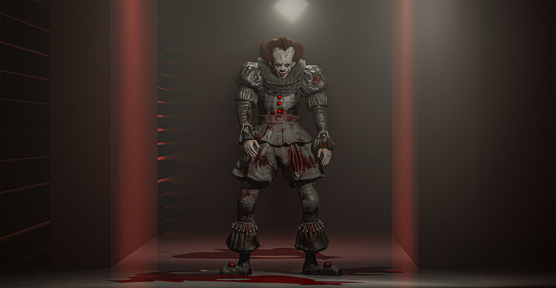 pennywise 3d model realistic realistic Pennywise 3d model Low-poly 3D model_5