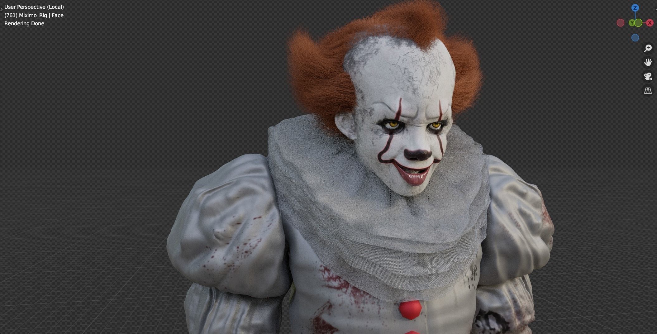 pennywise 3d model realistic realistic Pennywise 3d model Low-poly 3D model_25