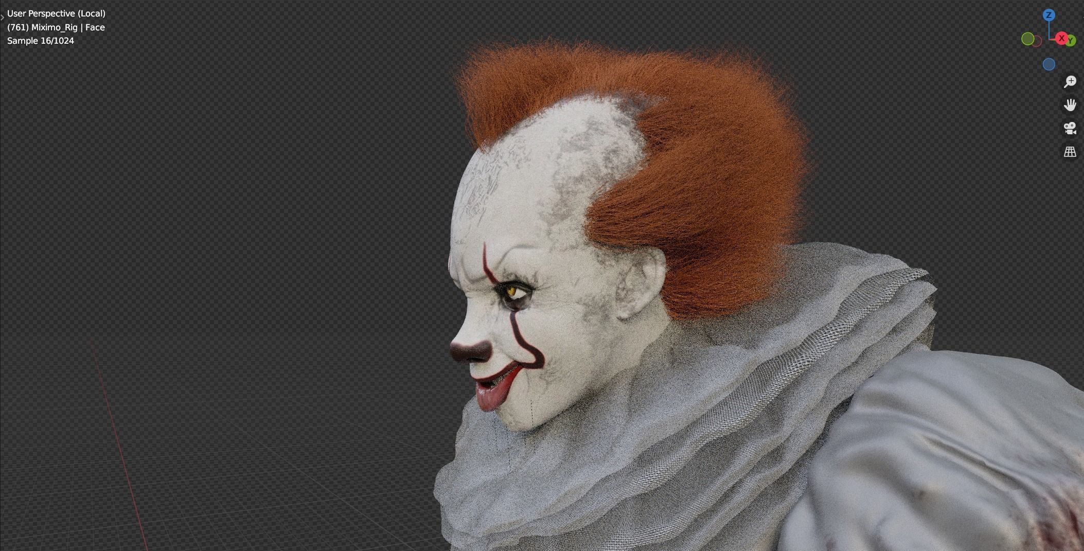 pennywise 3d model realistic realistic Pennywise 3d model Low-poly 3D model_27