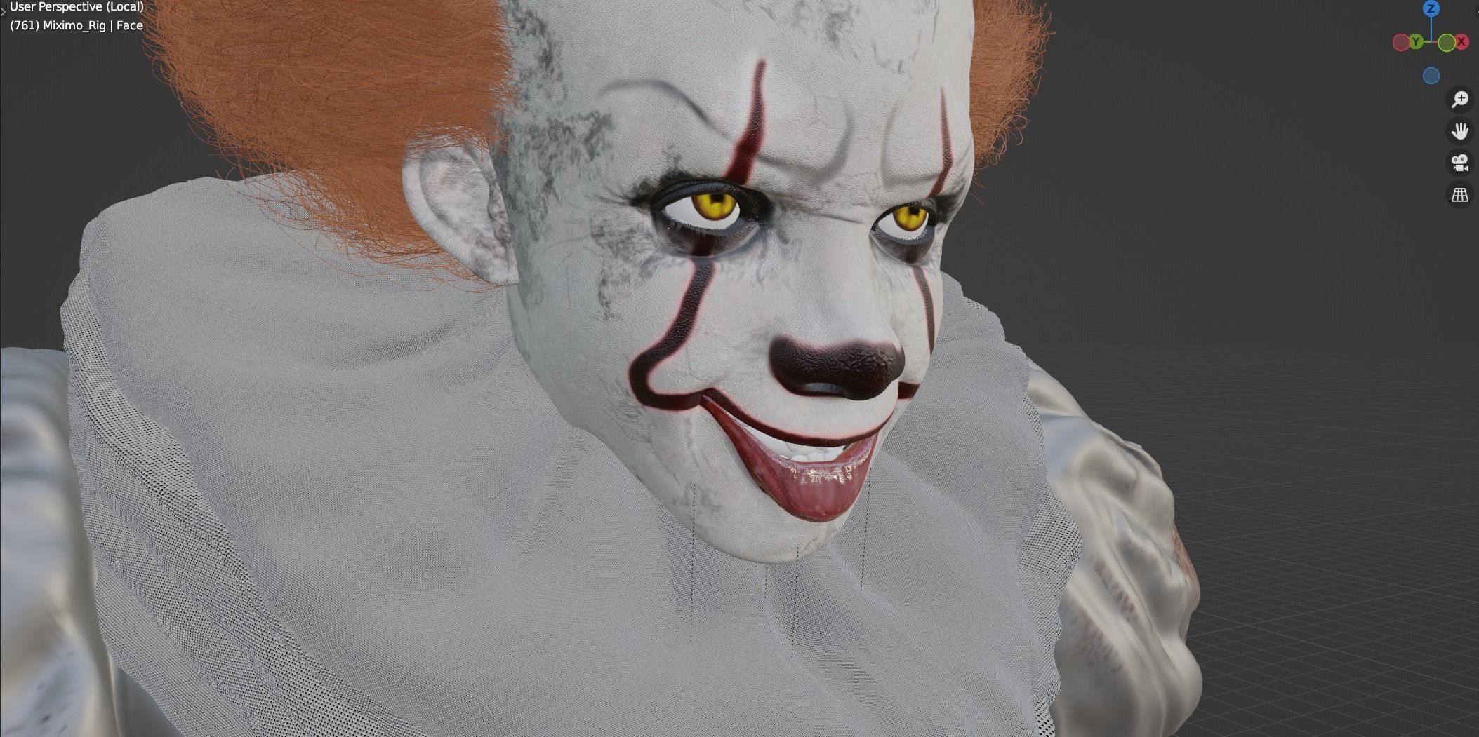 pennywise 3d model realistic realistic Pennywise 3d model Low-poly 3D model_23