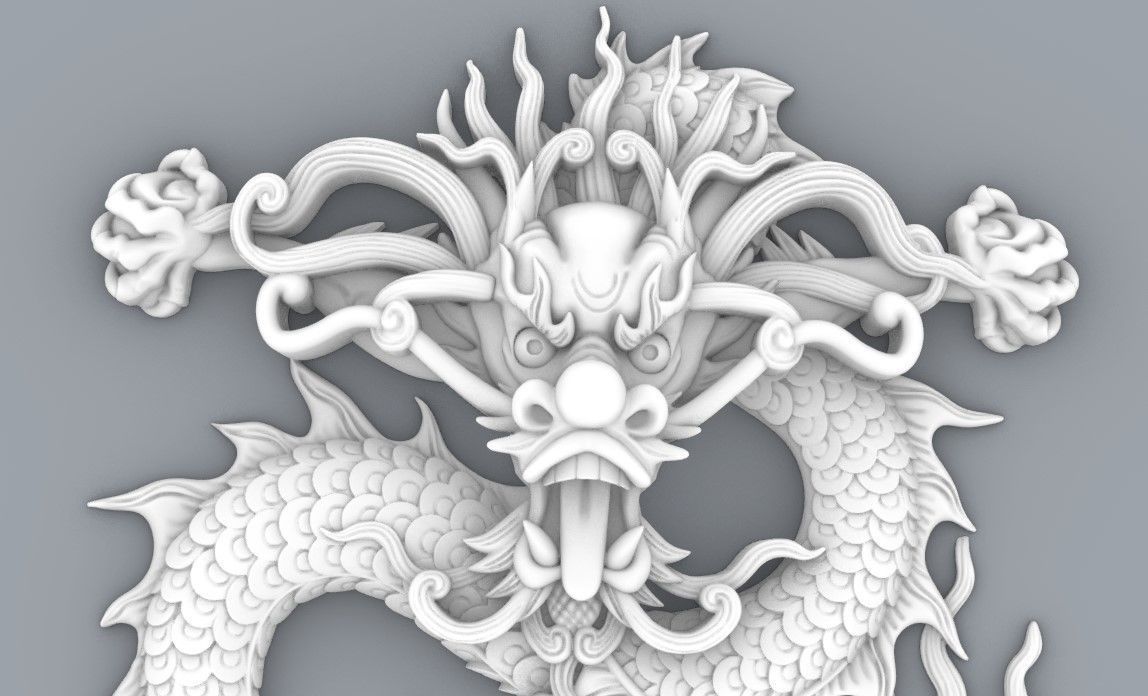 Chinese  Dragon Half 3d 3D print model_6