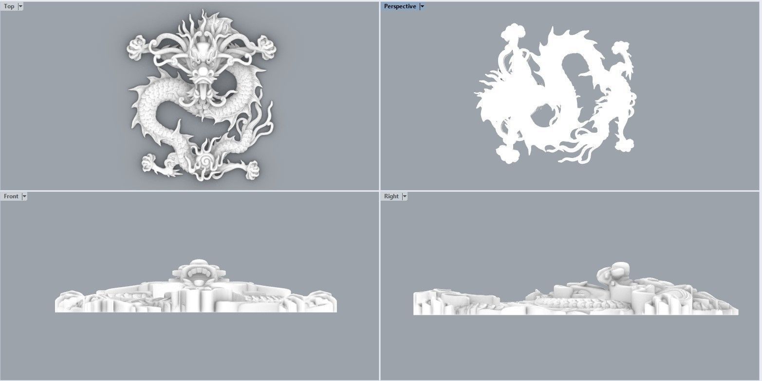 Chinese  Dragon Half 3d 3D print model_3