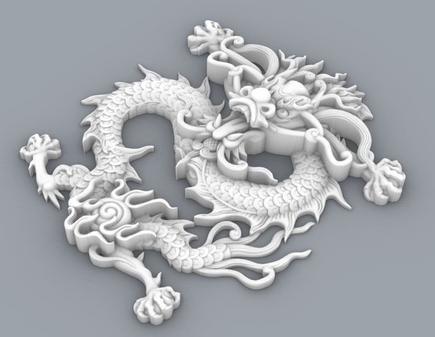 Chinese  Dragon Half 3d 3D print model_4