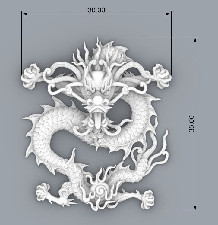 Chinese  Dragon Half 3d 3D print model_1