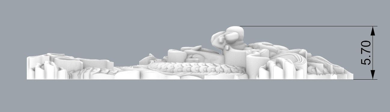 Chinese  Dragon Half 3d 3D print model_2