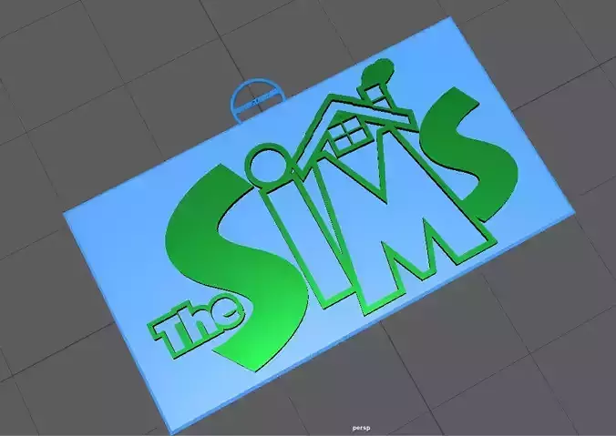 The Sims Logo Keychain - with and without chamfer
