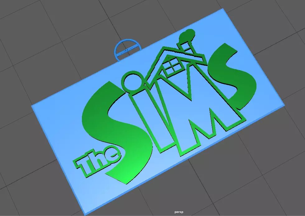 The Sims Logo Keychain - with and without chamfer 3D print model