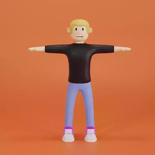 Cartoon man character stylized