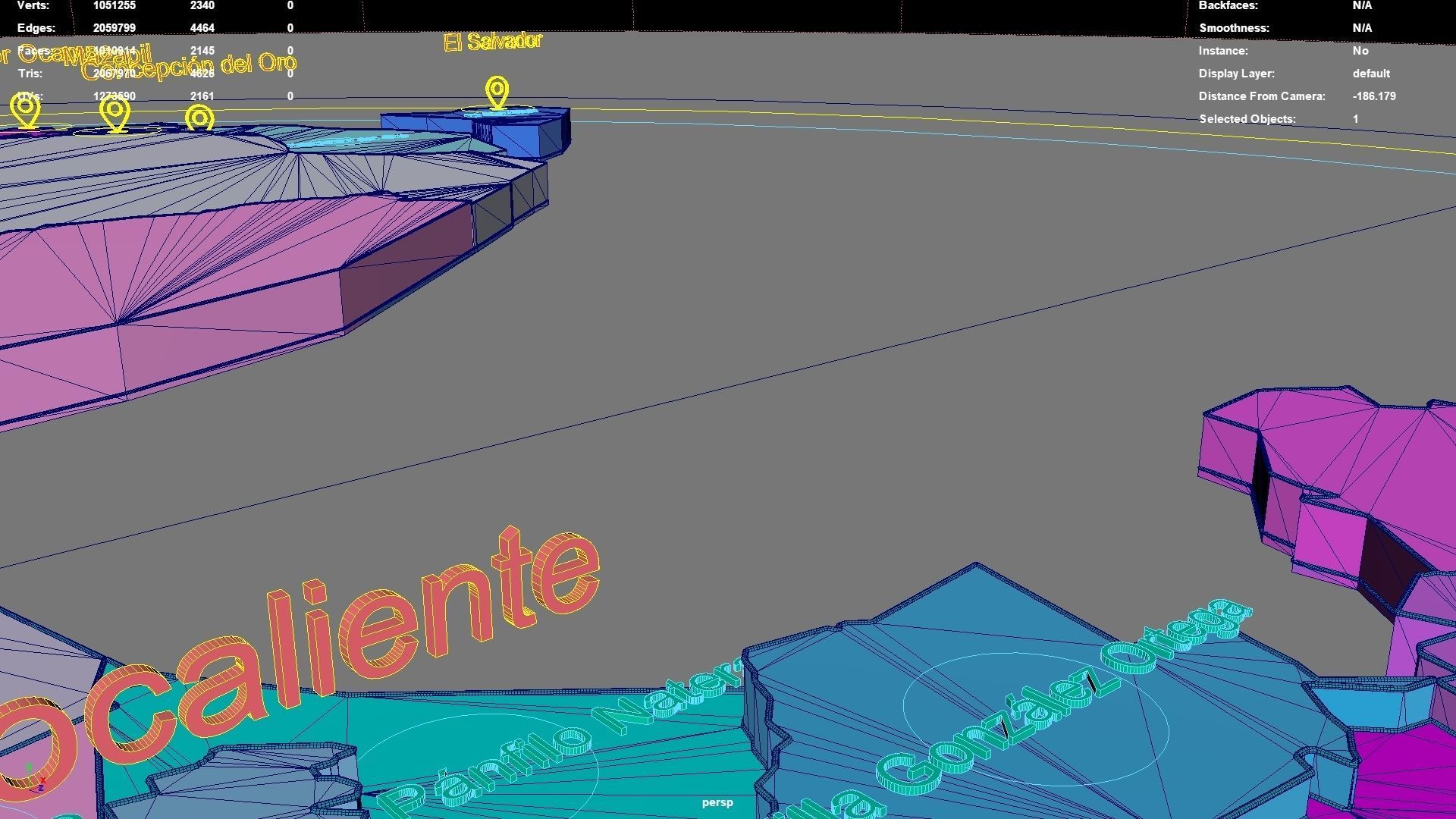 Zacatecas Mexico map region geography political geographic 3D model_7