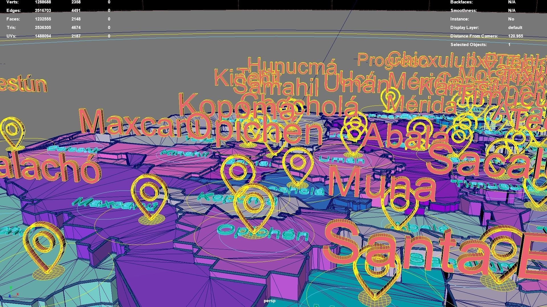 Yucatan  Mexico map region geography political geographic 3D model_6