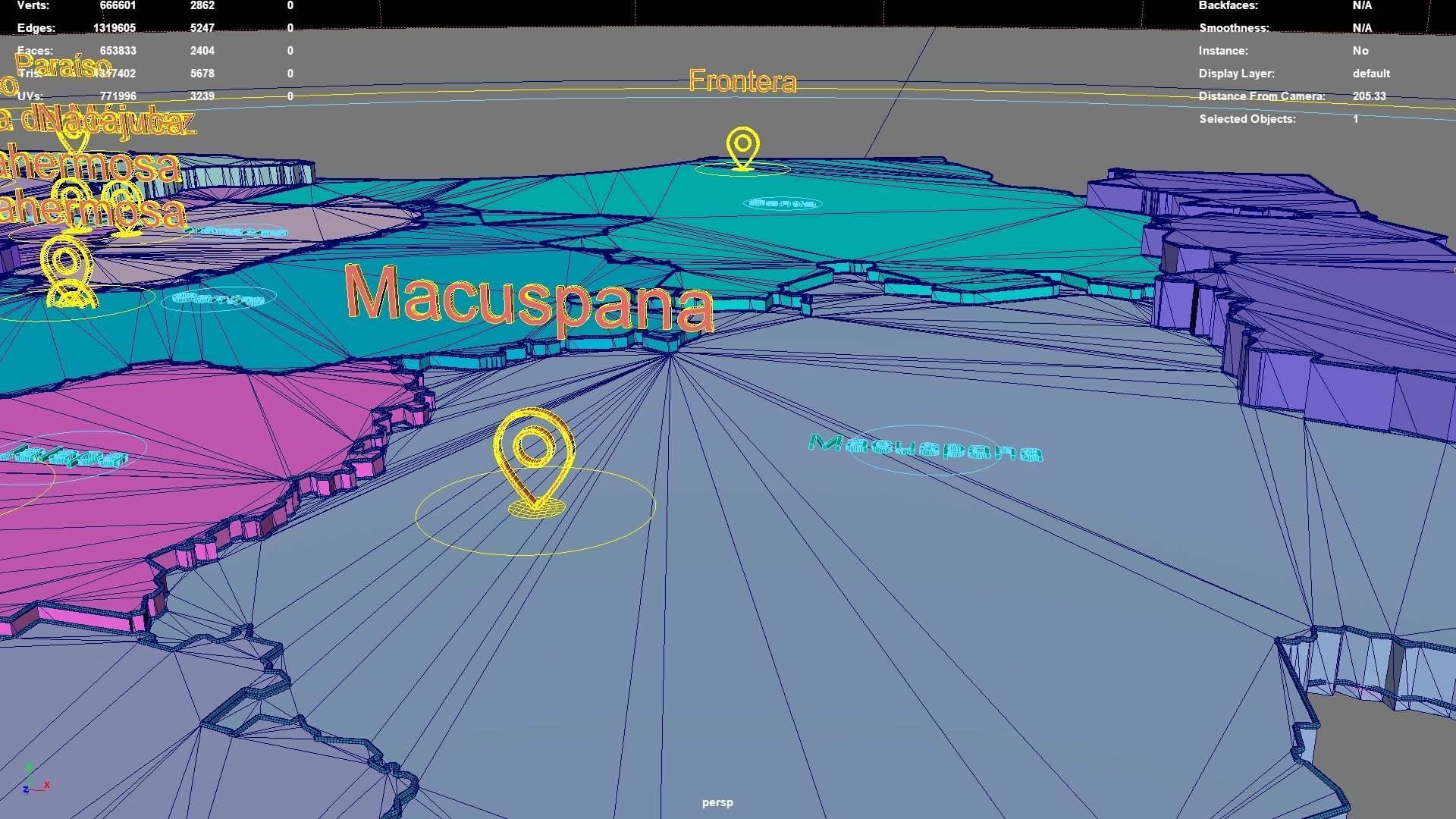 Tabasco  Mexico map region geography political geographic 3D model_6