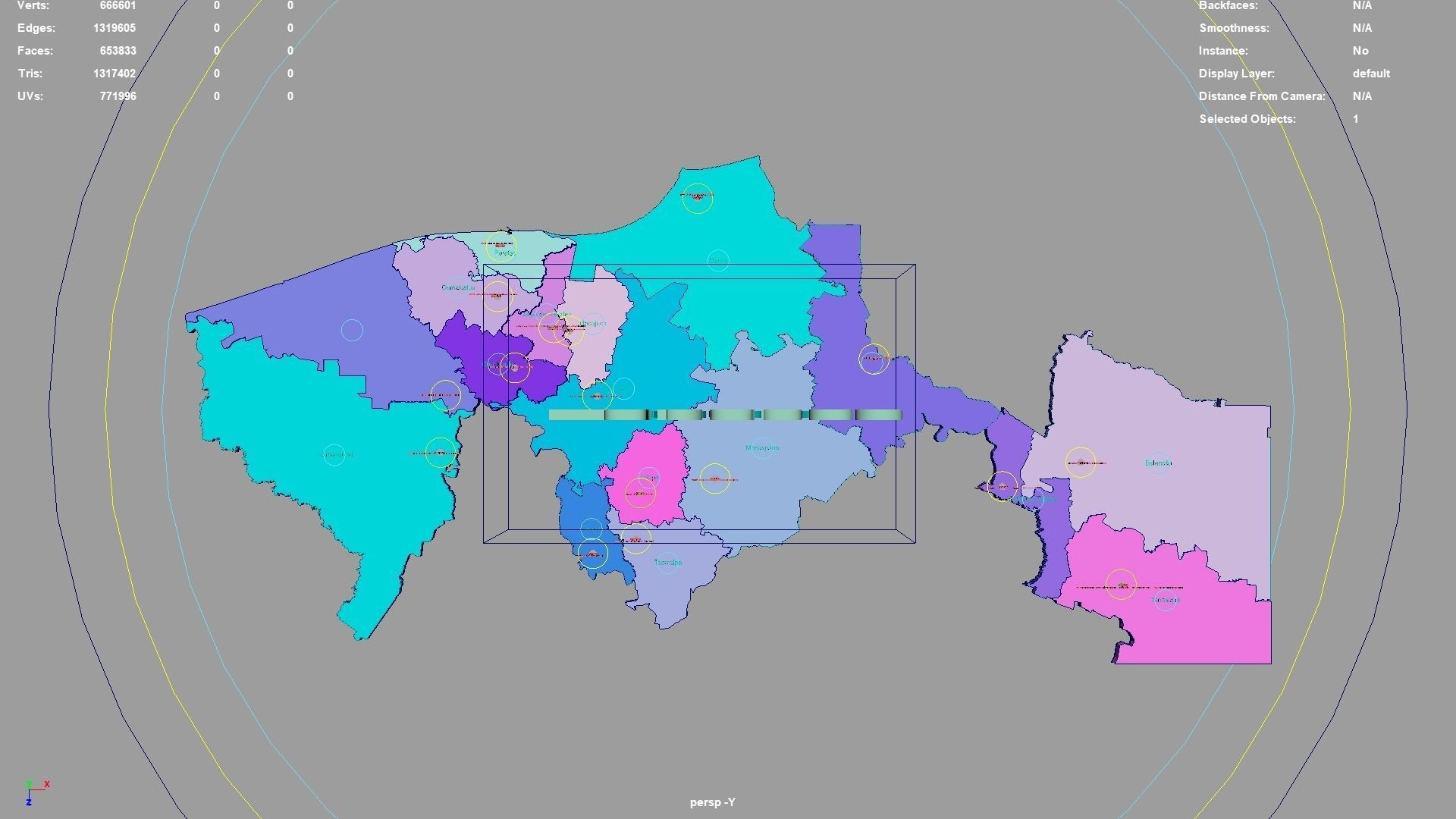 Tabasco  Mexico map region geography political geographic 3D model_1