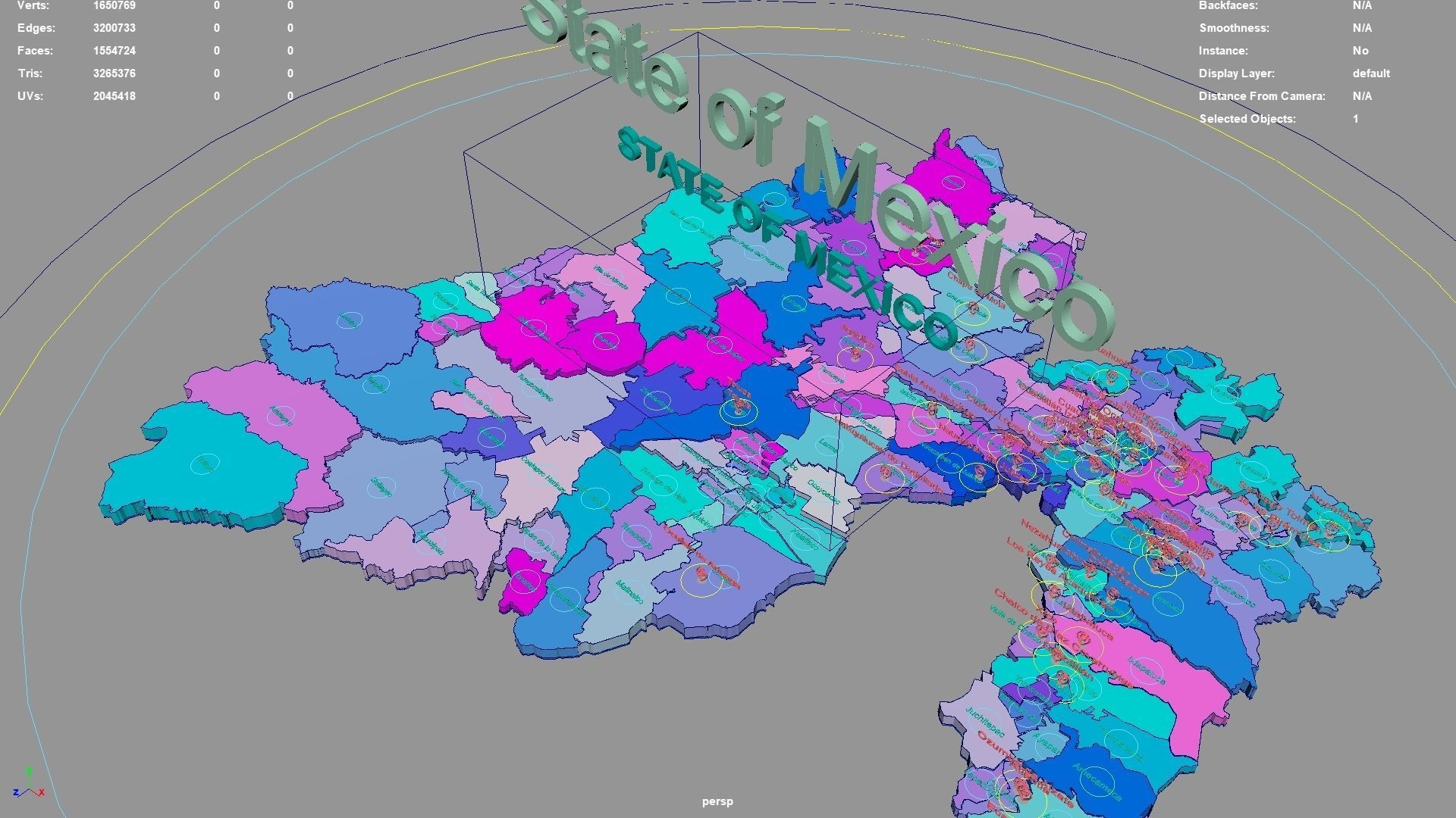 State of Mexico  Mexico map region geography political 3D model_2