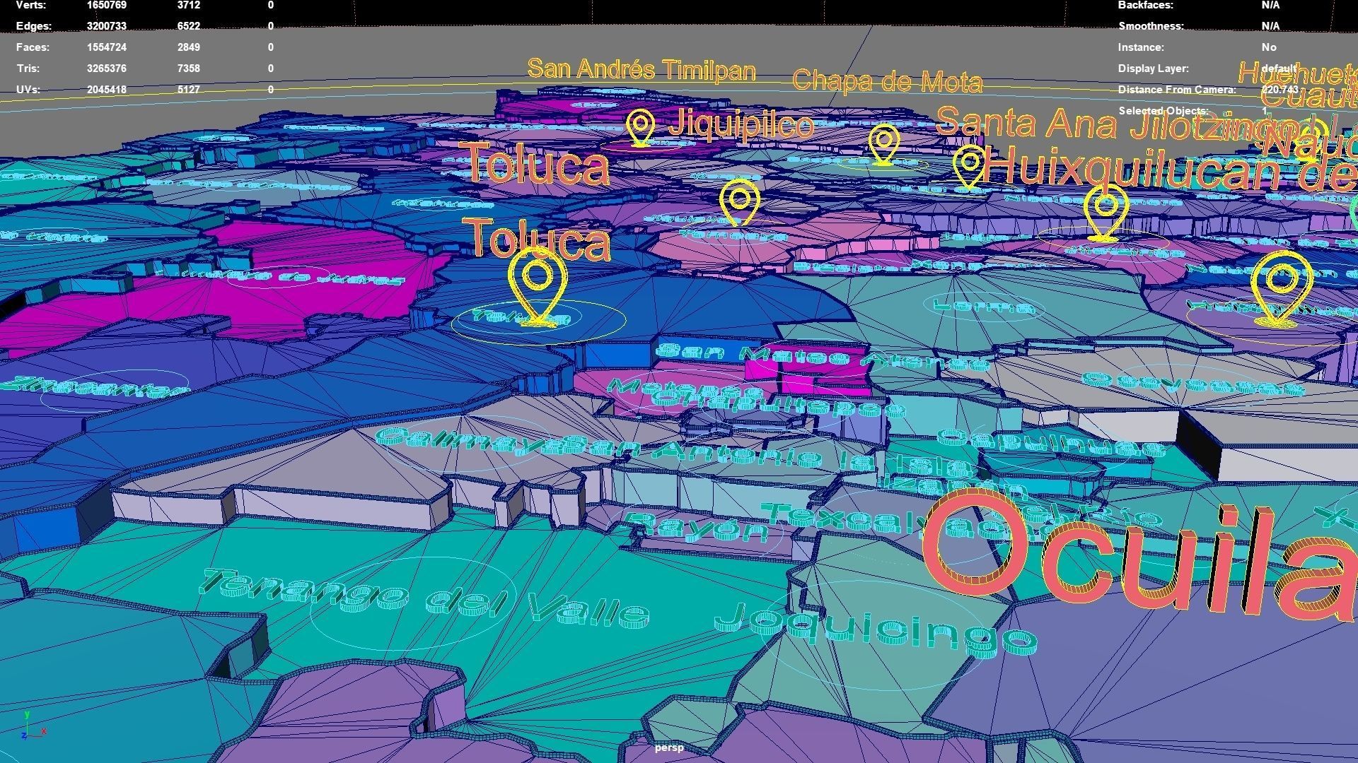 State of Mexico  Mexico map region geography political 3D model_6