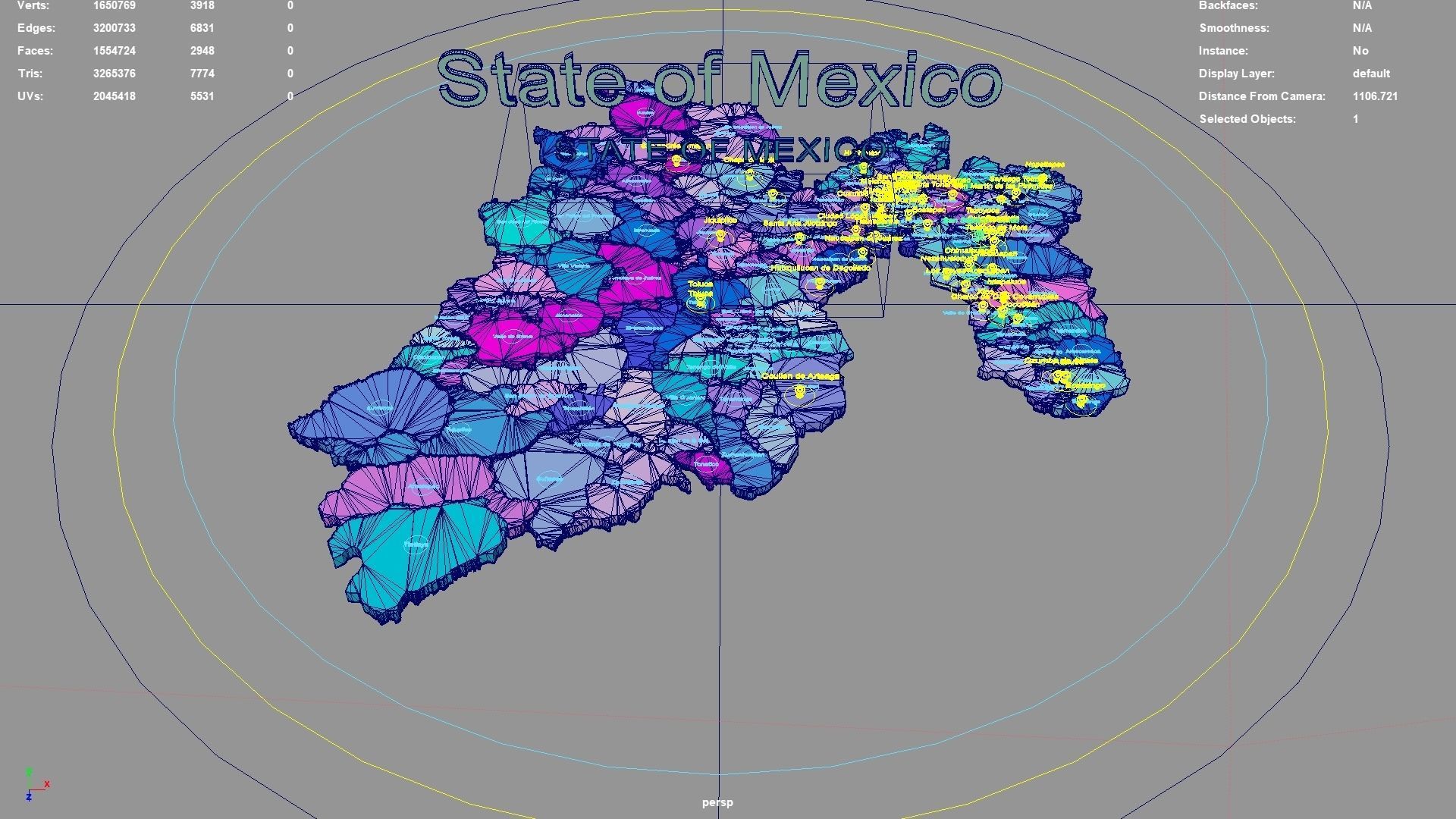 State of Mexico  Mexico map region geography political 3D model_3