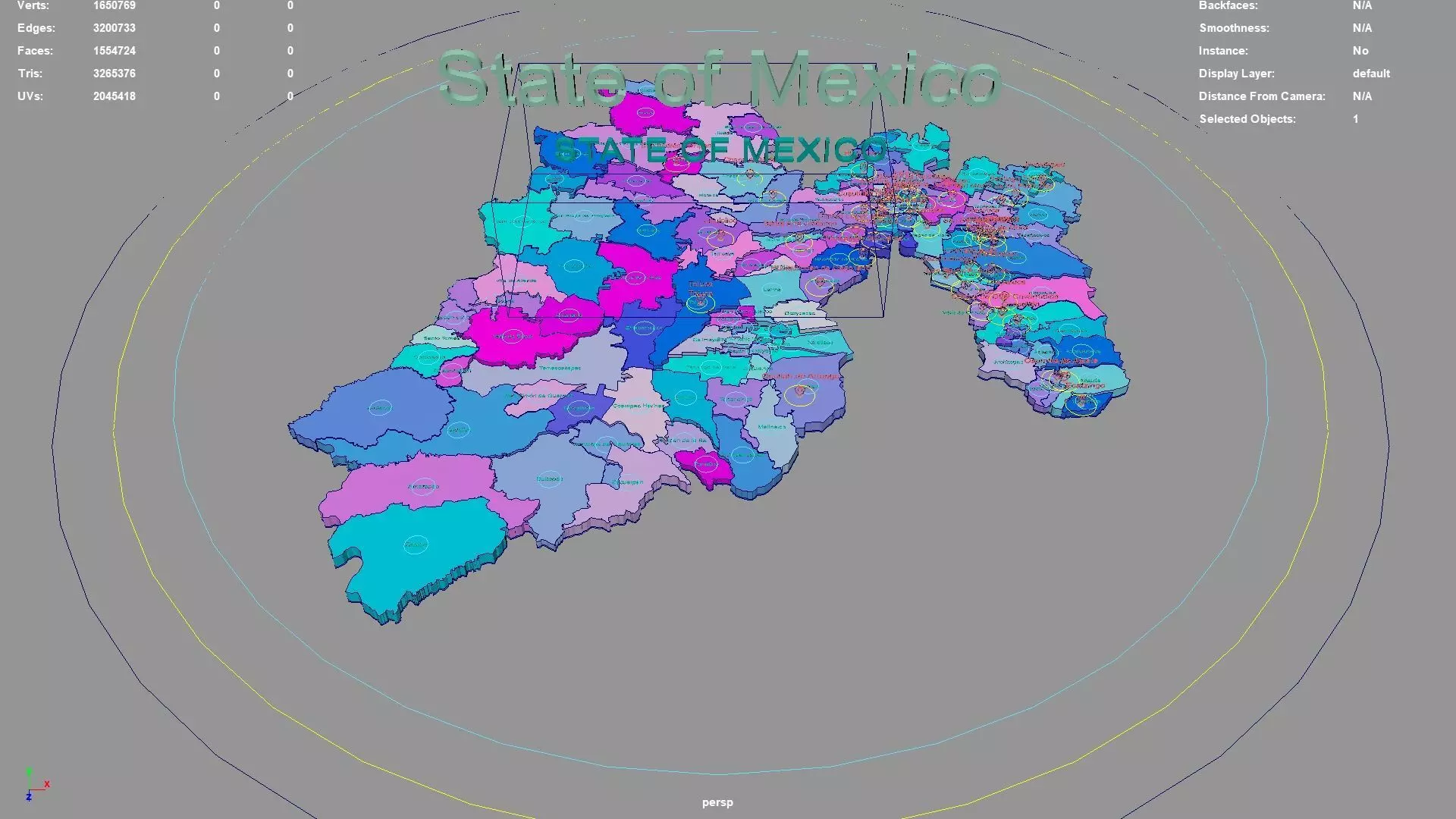 State of Mexico  Mexico map region geography political 3D model_0