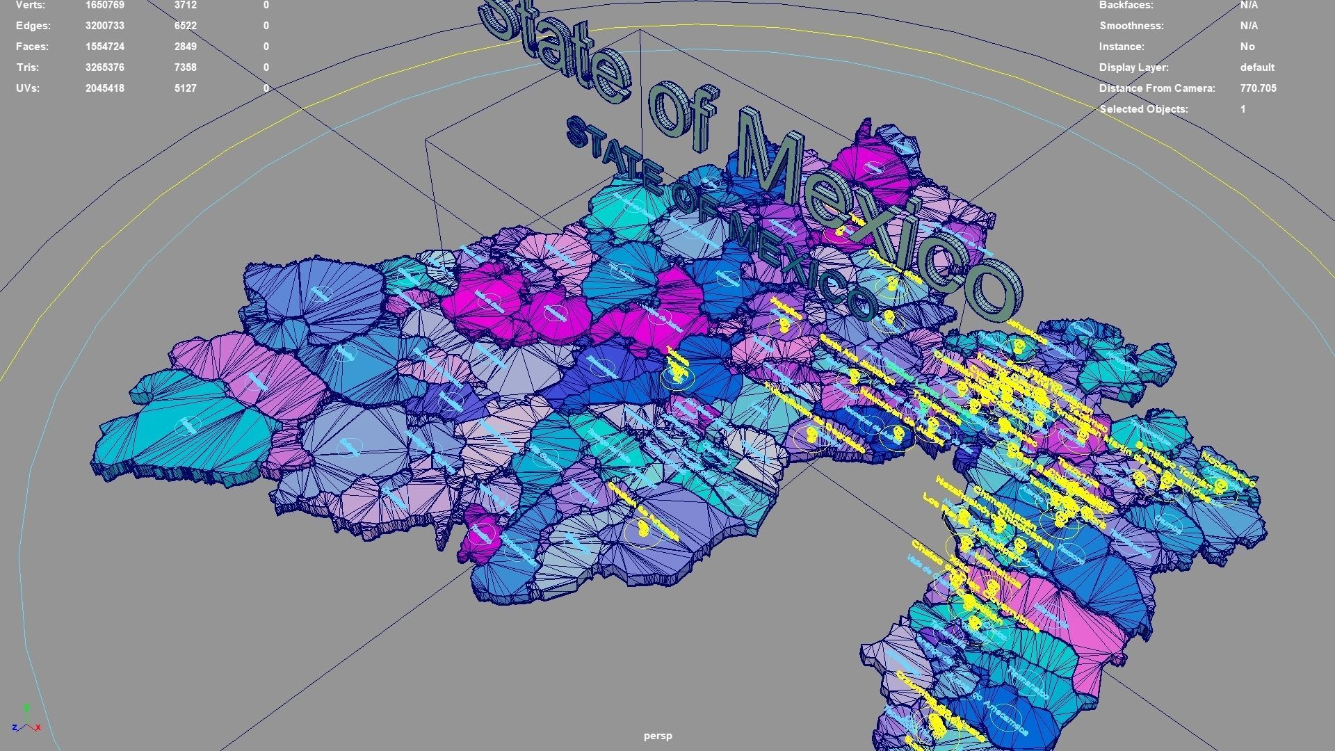 State of Mexico  Mexico map region geography political 3D model_5