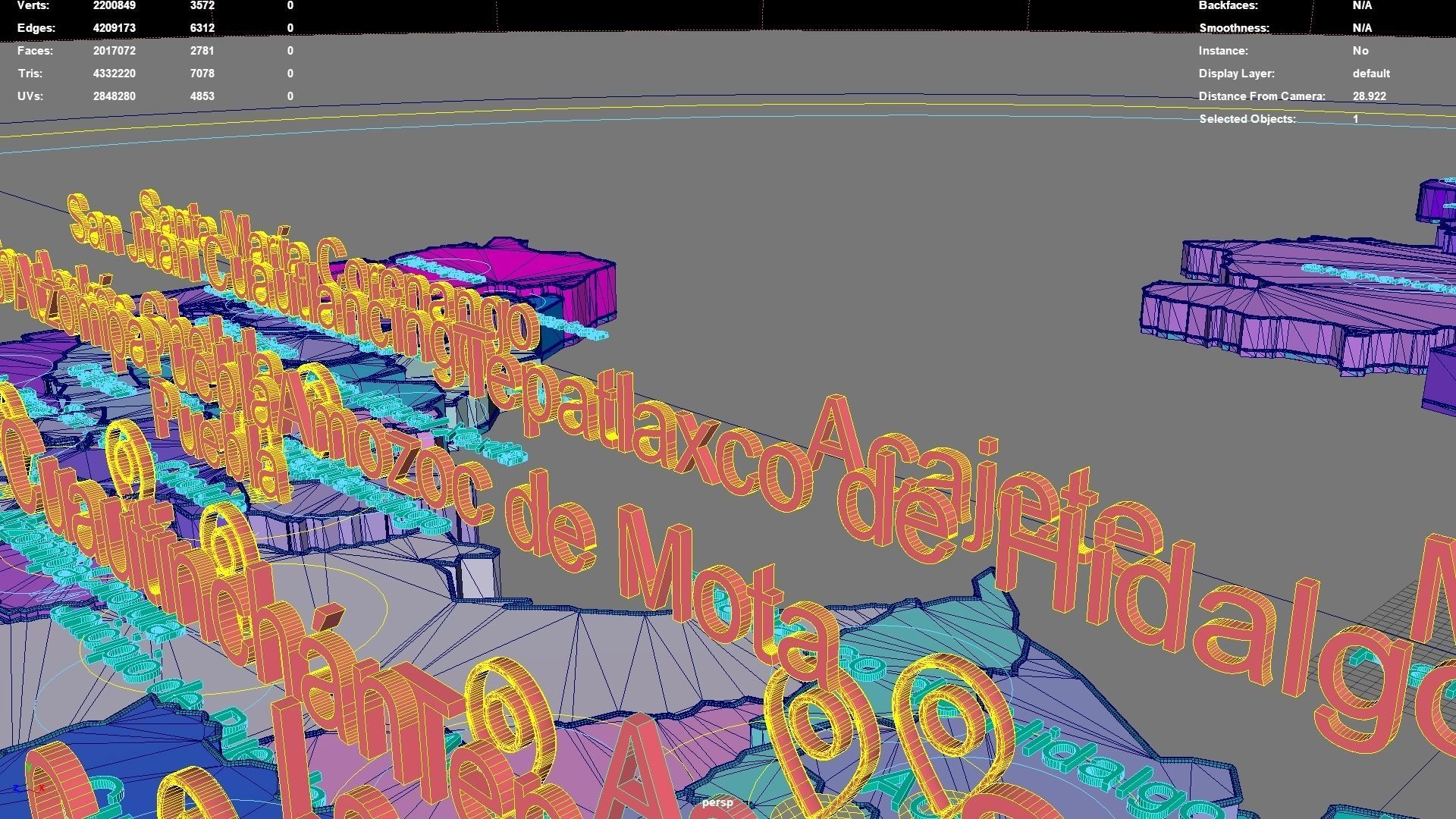 Puebla  Mexico map region geography political geographic 3D model_8