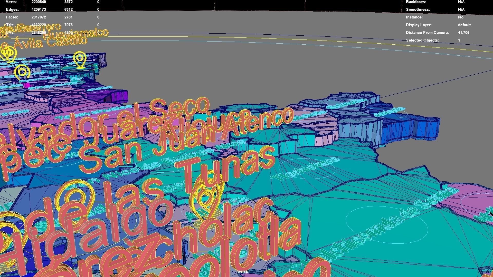 Puebla  Mexico map region geography political geographic 3D model_7
