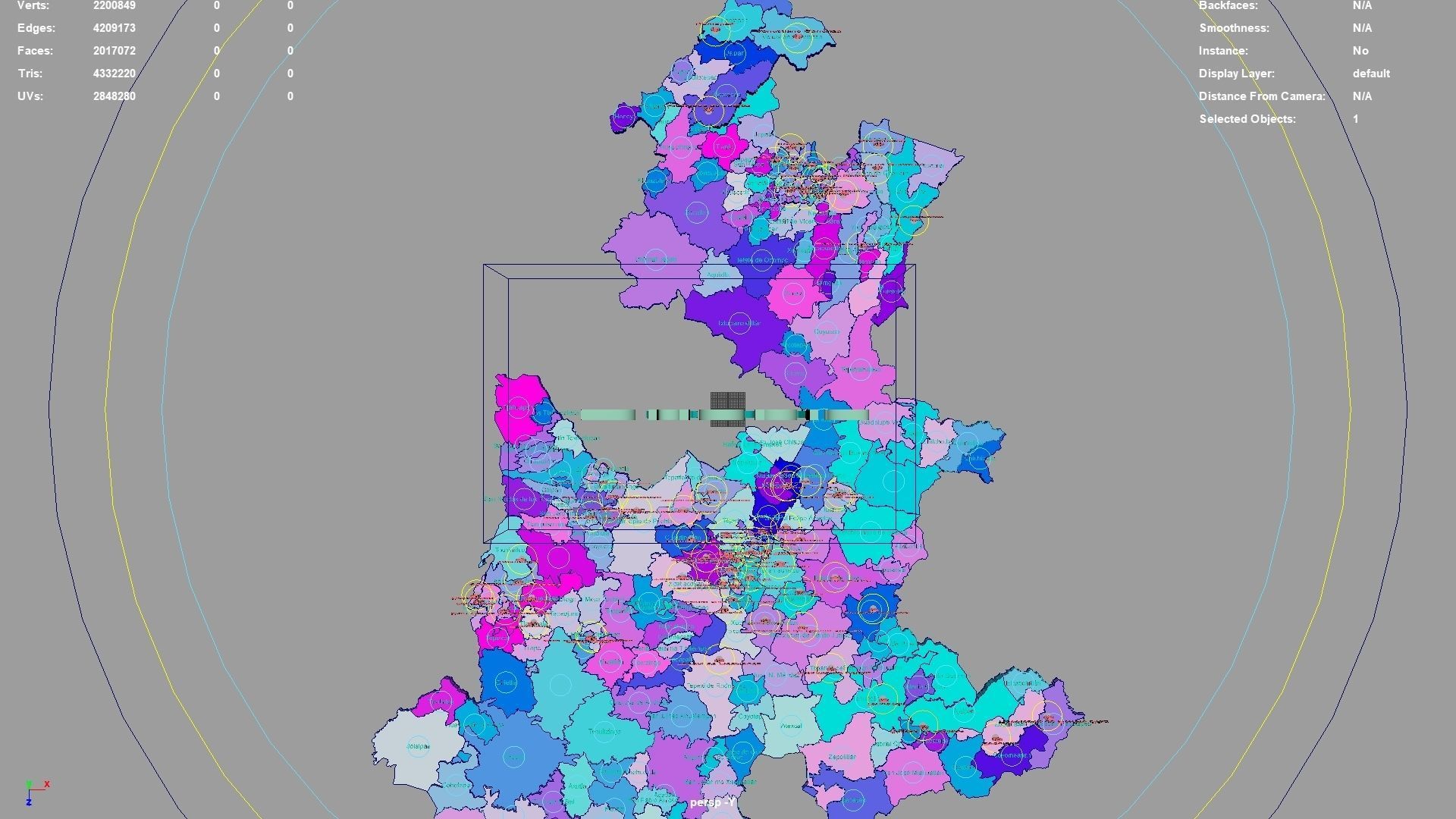 Puebla  Mexico map region geography political geographic 3D model_1