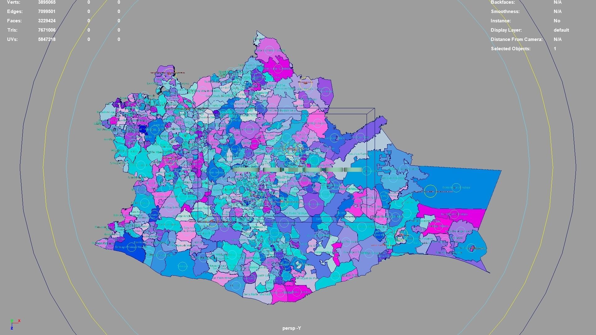 Oaxaca  Mexico map region geography political geographic 3D model_1