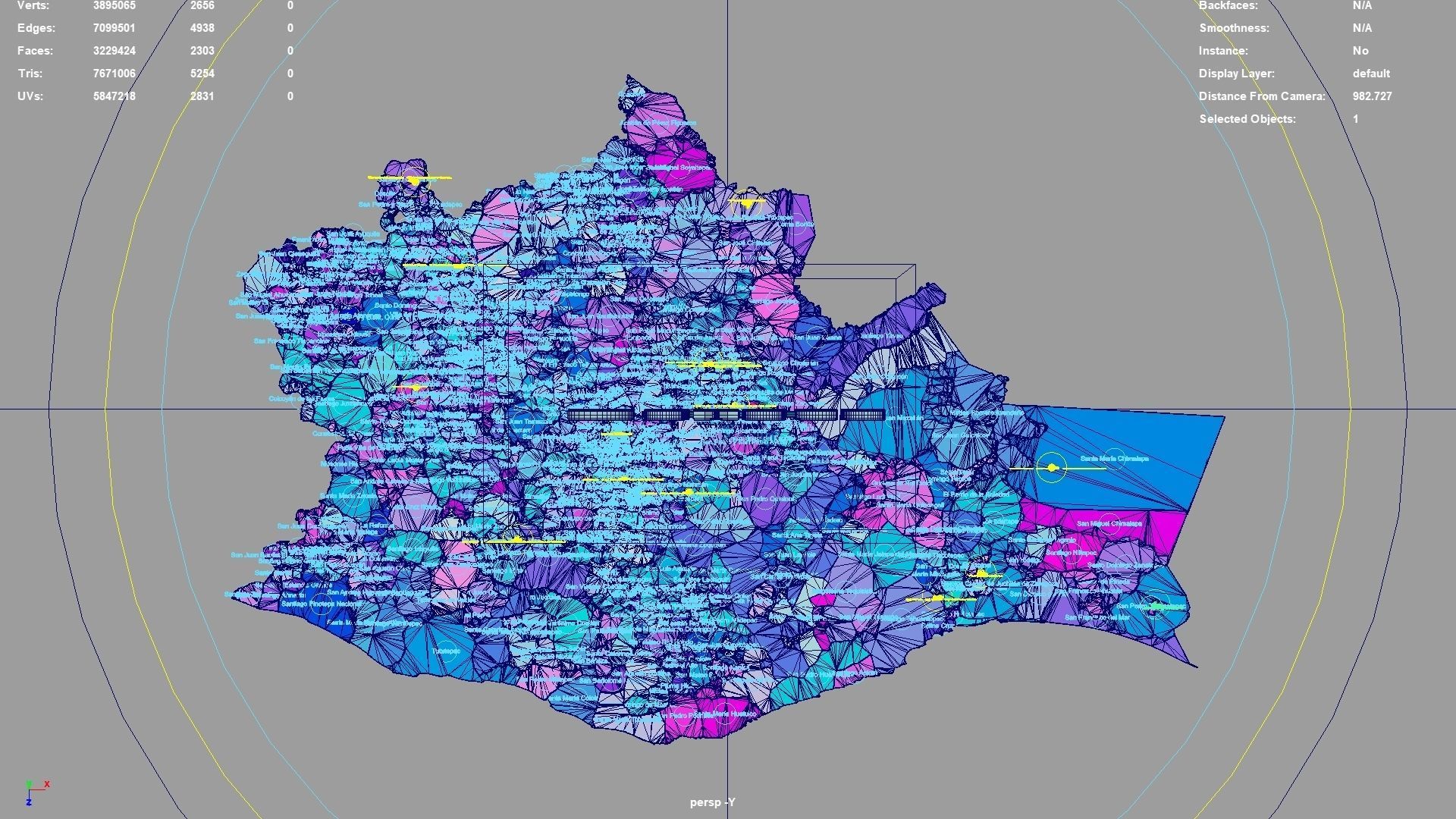 Oaxaca  Mexico map region geography political geographic 3D model_4