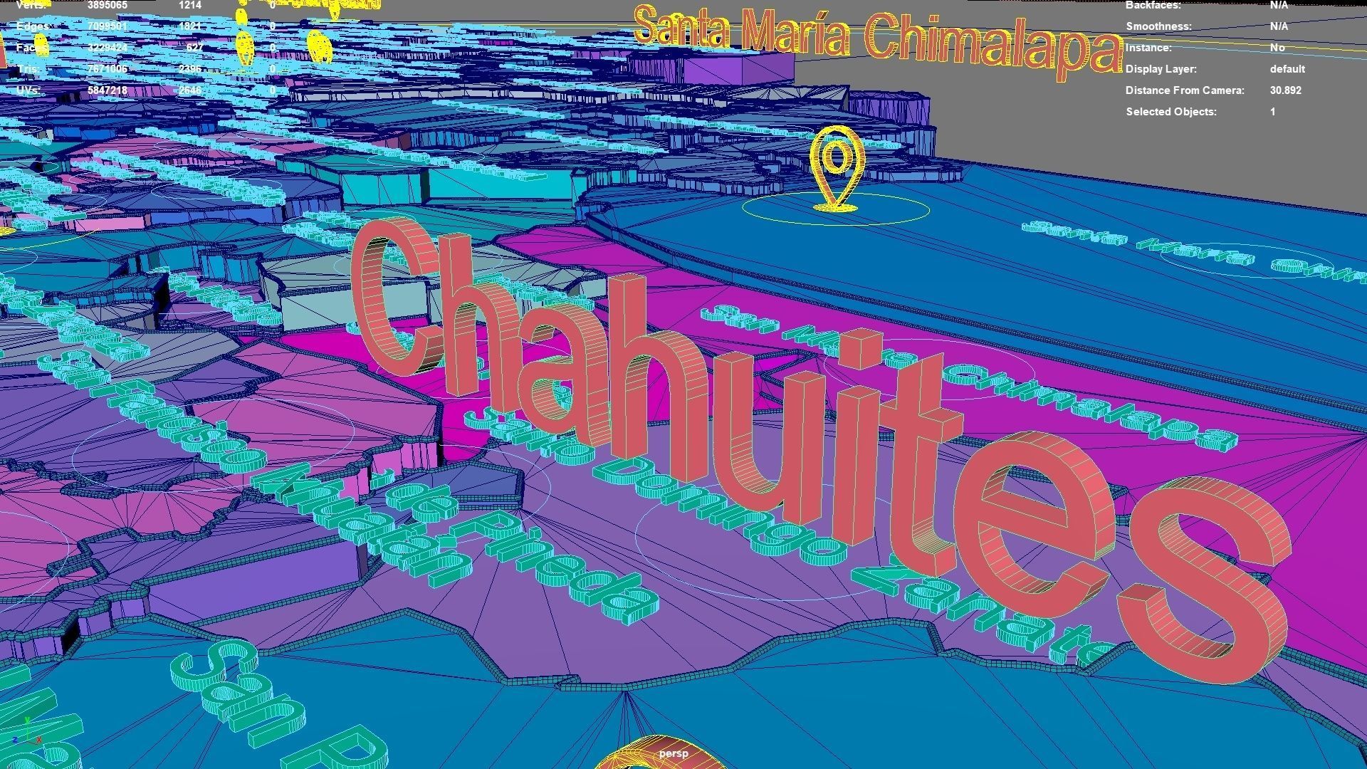 Oaxaca  Mexico map region geography political geographic 3D model_9