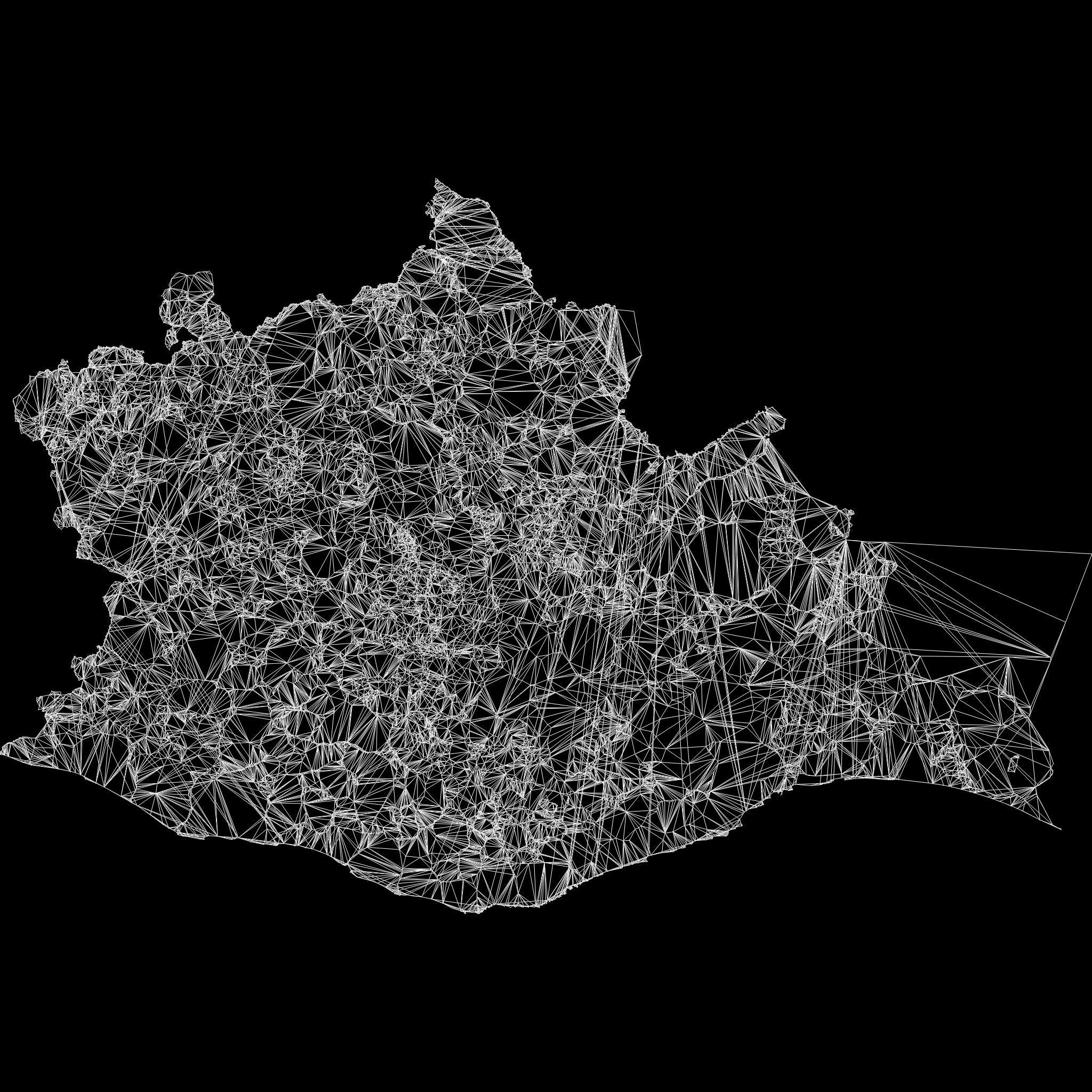 Oaxaca  Mexico map region geography political geographic 3D model_10