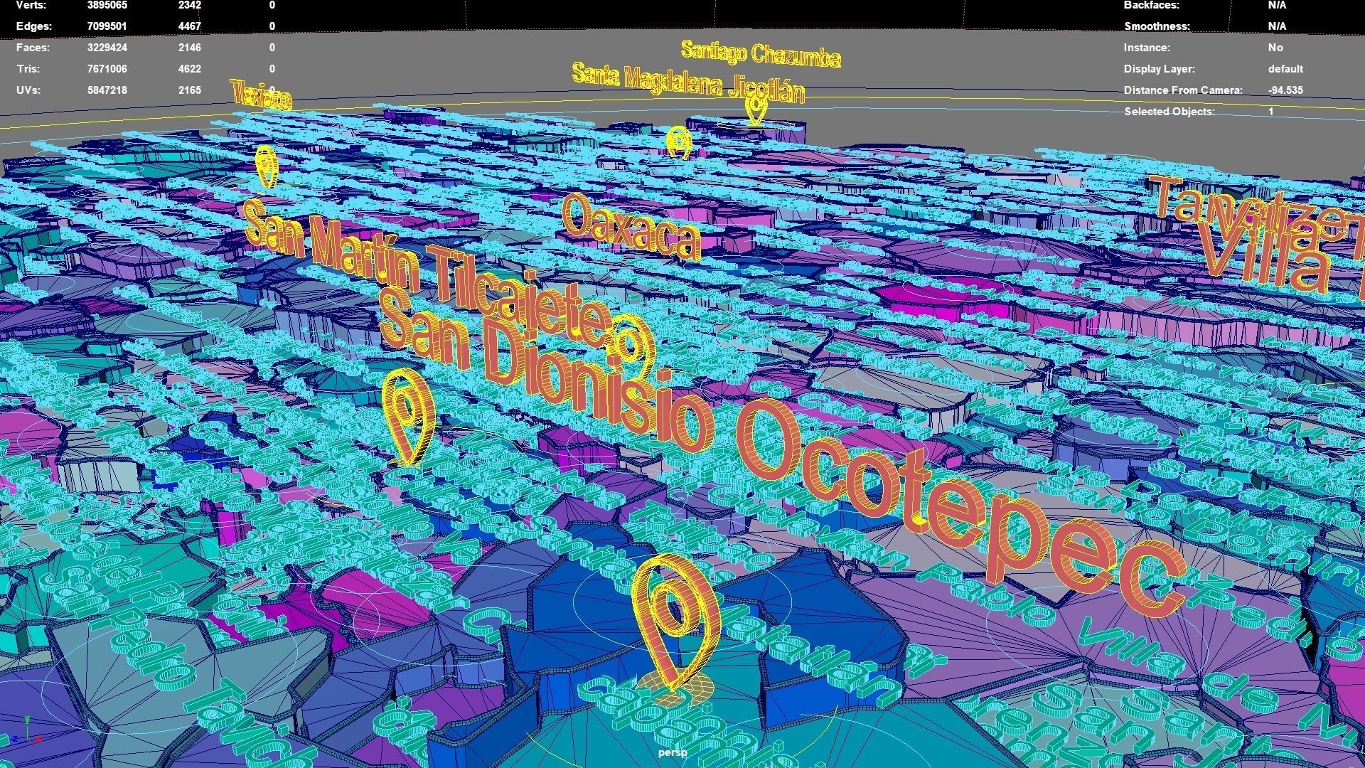 Oaxaca  Mexico map region geography political geographic 3D model_8