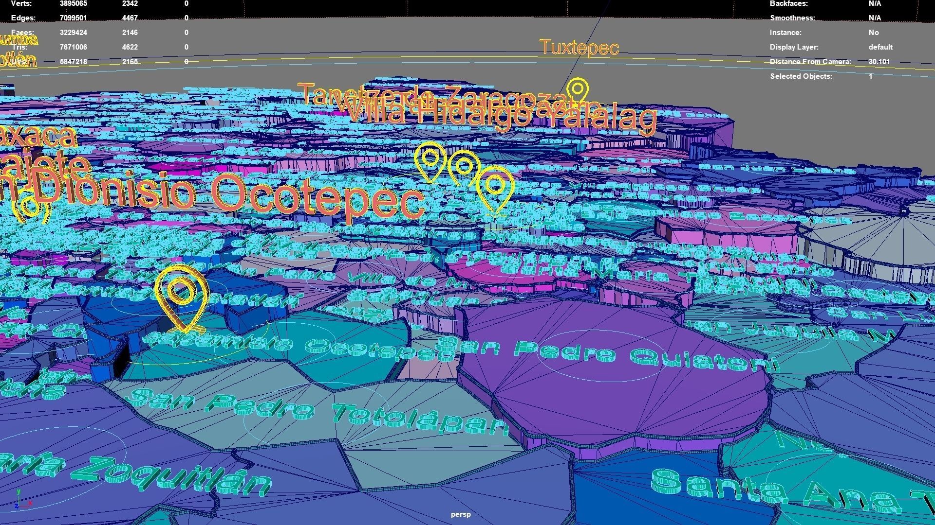 Oaxaca  Mexico map region geography political geographic 3D model_6