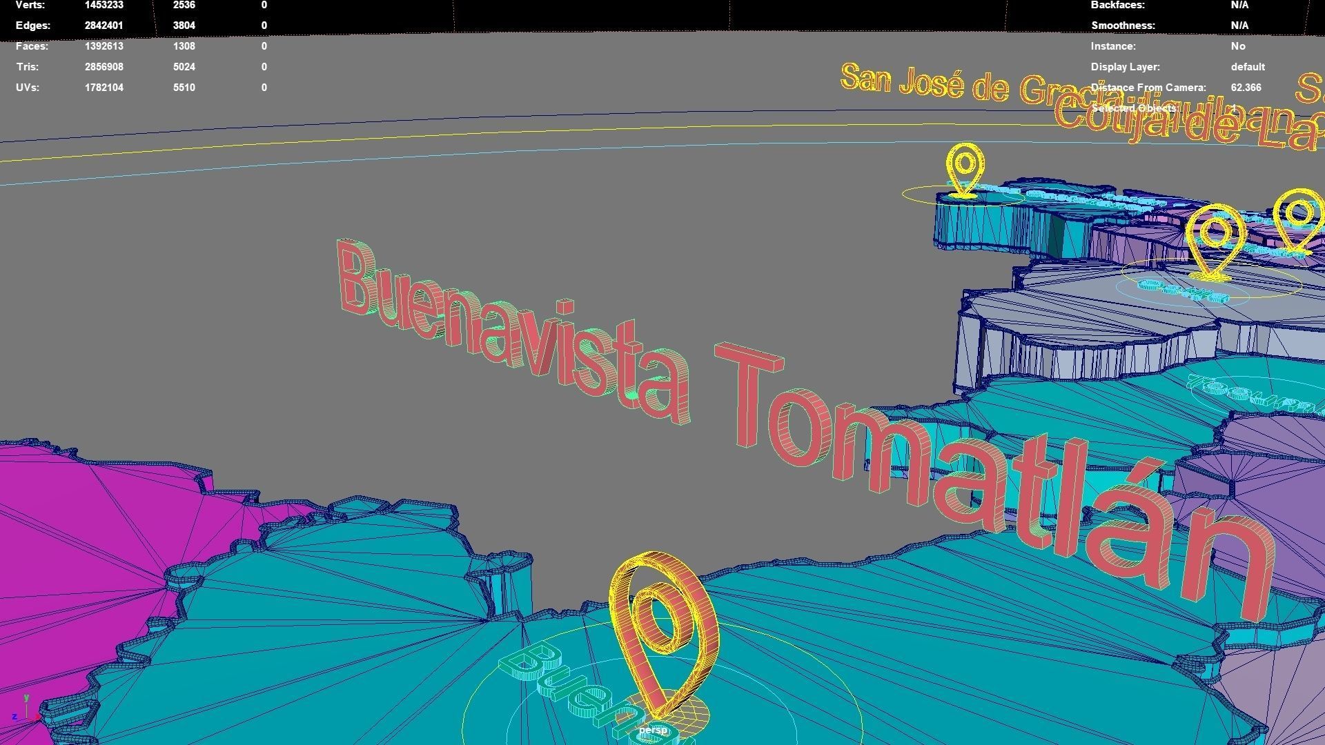 Michoacan  Mexico map region geography political geographic 3D model_9