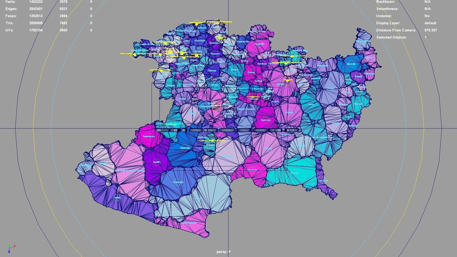 Michoacan  Mexico map region geography political geographic 3D model_4