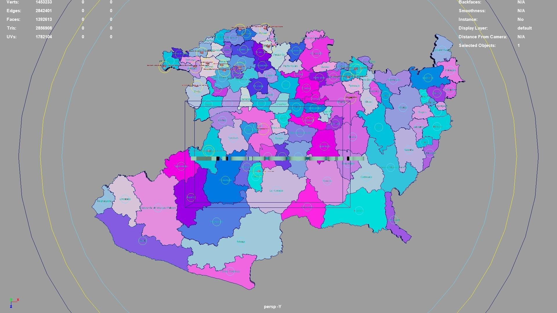 Michoacan  Mexico map region geography political geographic 3D model_1